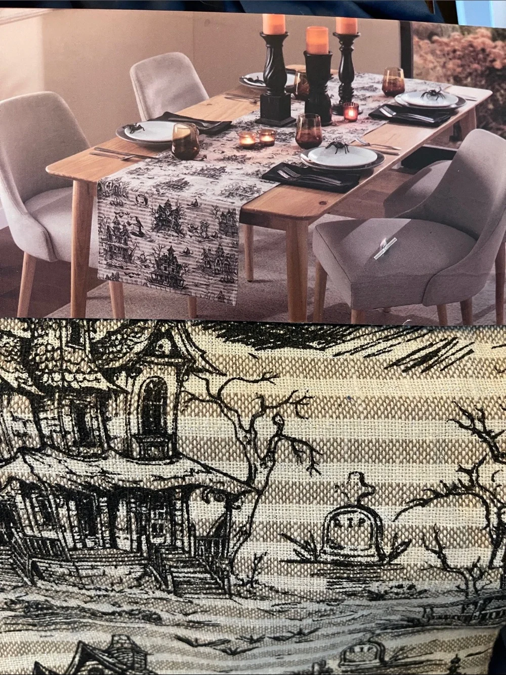 Cynthia Rowley Curious NY - Halloween Themed Table Runner
